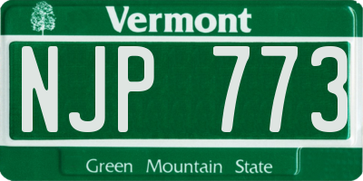 VT license plate NJP773