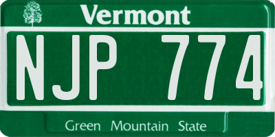 VT license plate NJP774