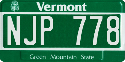 VT license plate NJP778