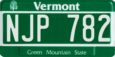 VT license plate NJP782