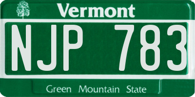 VT license plate NJP783