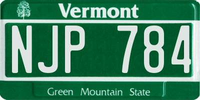 VT license plate NJP784