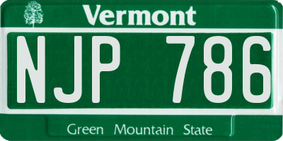 VT license plate NJP786