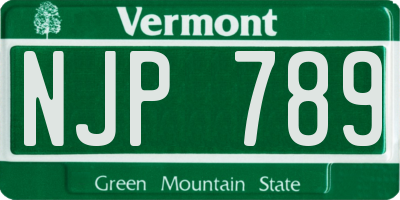 VT license plate NJP789