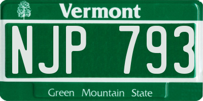 VT license plate NJP793