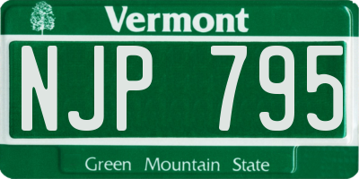 VT license plate NJP795