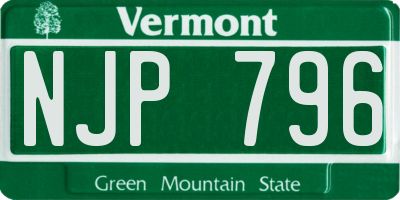 VT license plate NJP796