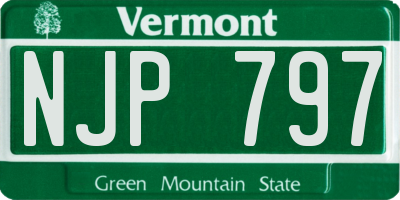VT license plate NJP797
