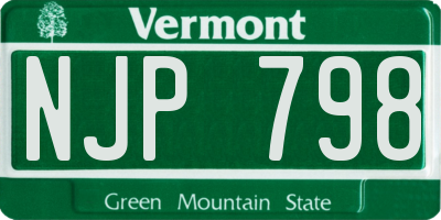 VT license plate NJP798