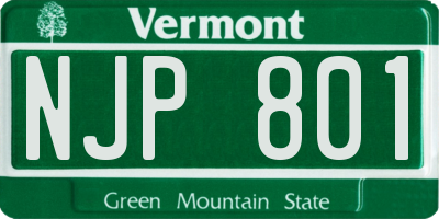 VT license plate NJP801