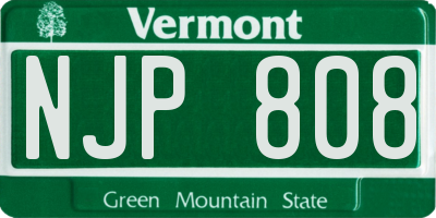 VT license plate NJP808