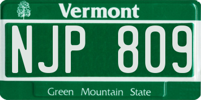 VT license plate NJP809