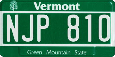 VT license plate NJP810