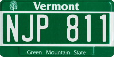 VT license plate NJP811