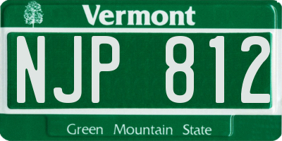 VT license plate NJP812