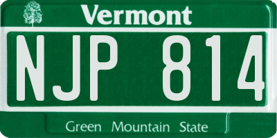 VT license plate NJP814