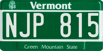 VT license plate NJP815