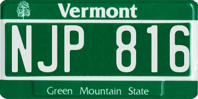 VT license plate NJP816