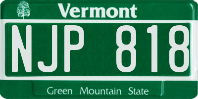 VT license plate NJP818