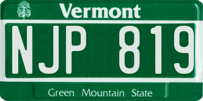 VT license plate NJP819