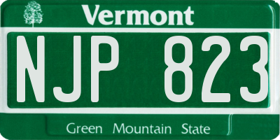 VT license plate NJP823