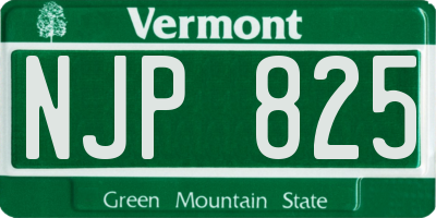 VT license plate NJP825