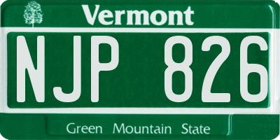 VT license plate NJP826