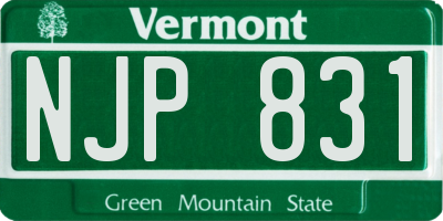 VT license plate NJP831