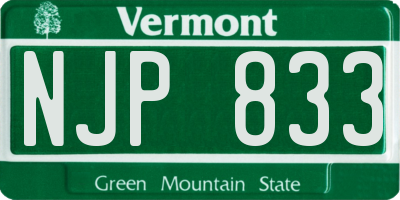 VT license plate NJP833