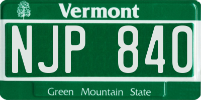 VT license plate NJP840