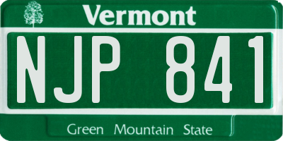 VT license plate NJP841
