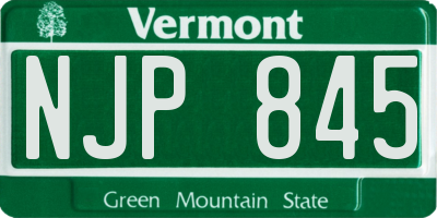 VT license plate NJP845