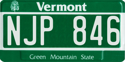 VT license plate NJP846