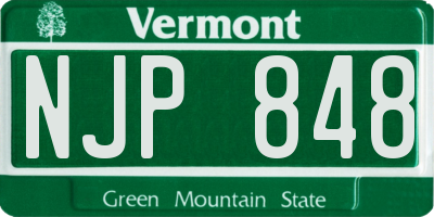 VT license plate NJP848