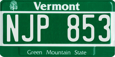 VT license plate NJP853