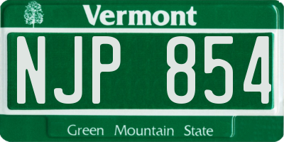 VT license plate NJP854
