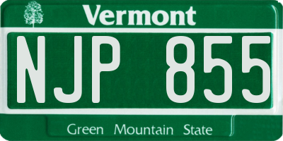VT license plate NJP855
