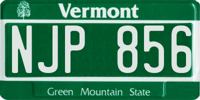 VT license plate NJP856