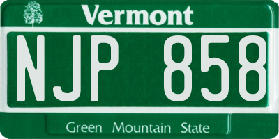 VT license plate NJP858
