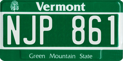 VT license plate NJP861