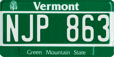 VT license plate NJP863