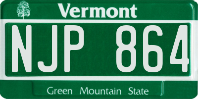 VT license plate NJP864