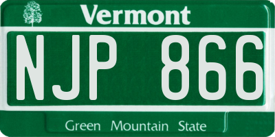VT license plate NJP866