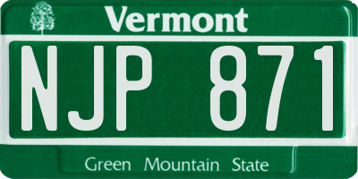 VT license plate NJP871