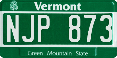 VT license plate NJP873