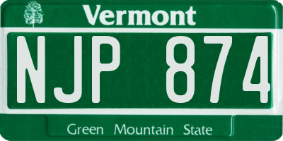 VT license plate NJP874