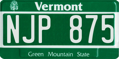 VT license plate NJP875