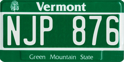 VT license plate NJP876