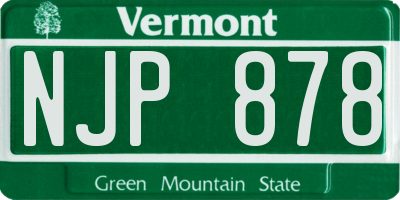 VT license plate NJP878
