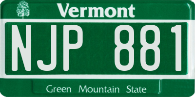 VT license plate NJP881